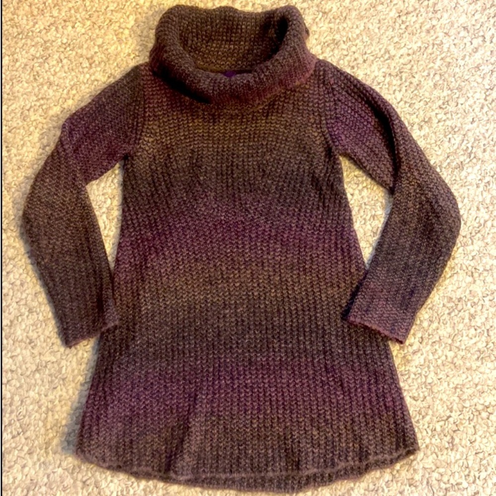 prAna sweater womens Hunter Tunic Dark Plum, X-Small EUC